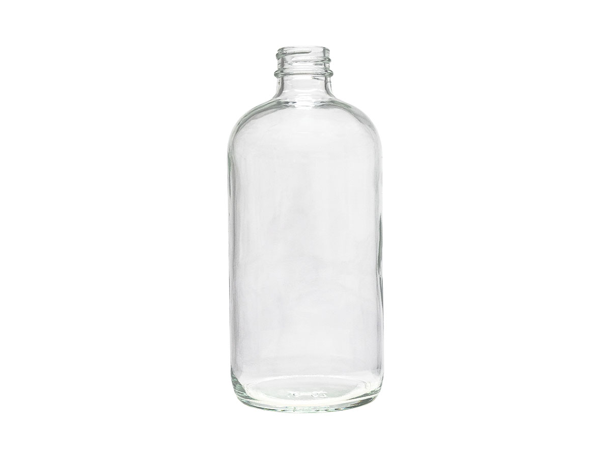 16 oz., 28/400 Finish, Flint, Bottles, Glass, Boston Round