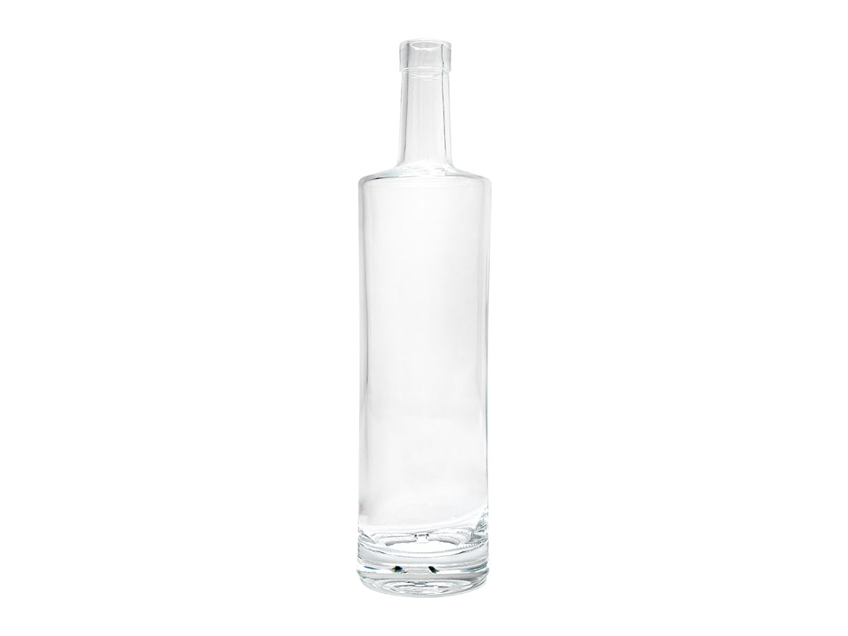 750 mL, Cork Finish, Flint, Bottles, Glass, Liquor Style Round