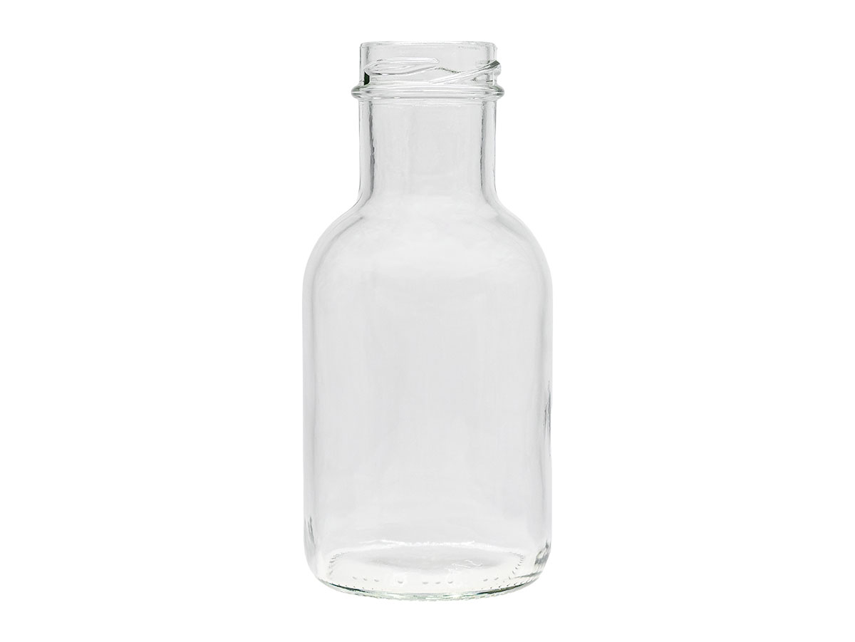 8 oz., 38mm 3-Lug Finish, Flint, Bottles, Glass, Sauce Style Round