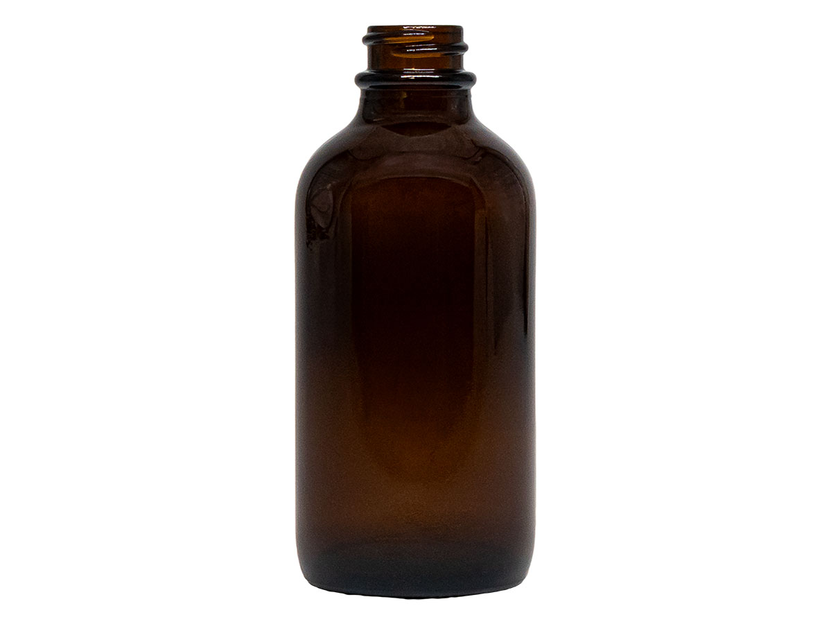 4 oz., 22/400 Finish, Amber, Bottles, Glass, Boston Round
