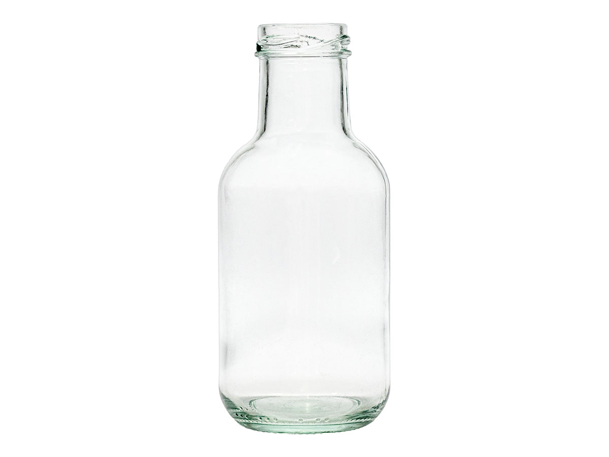 10 oz., 38mm Finish, Flint, Bottles, Glass, Sauce Style Round