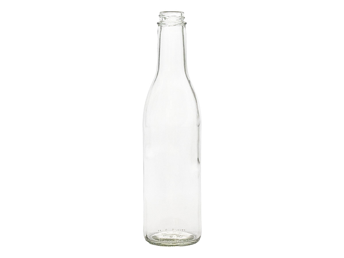 12 oz., 28/400 Finish, Flint, Bottles, Glass, Sauce Style Round