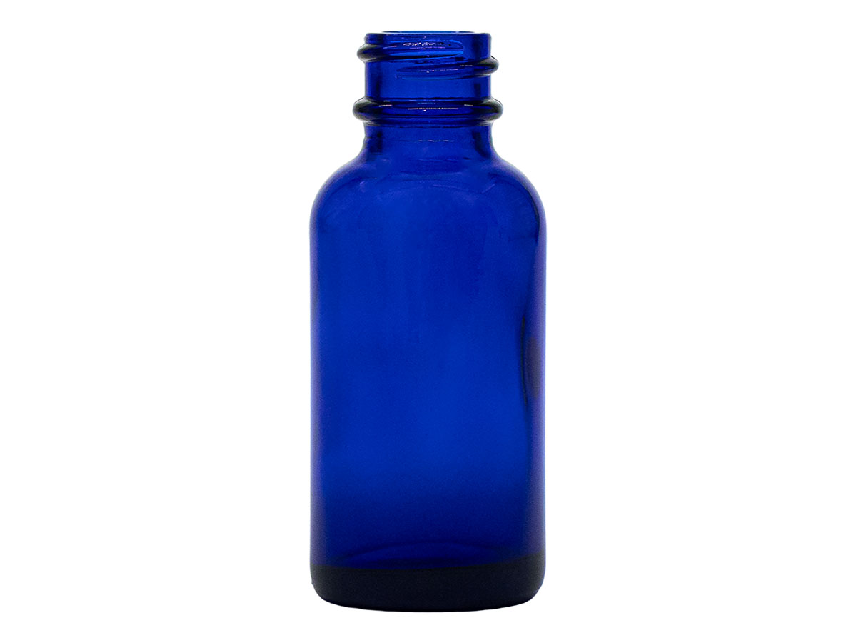 1 oz., 20/400 Finish, Cobalt Blue, Bottles, Glass, Boston Round