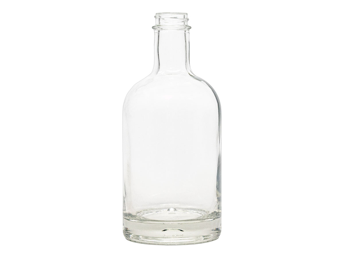 375 mL, 28/400 Finish, Flint, Bottles, Glass, Liquor Style Round