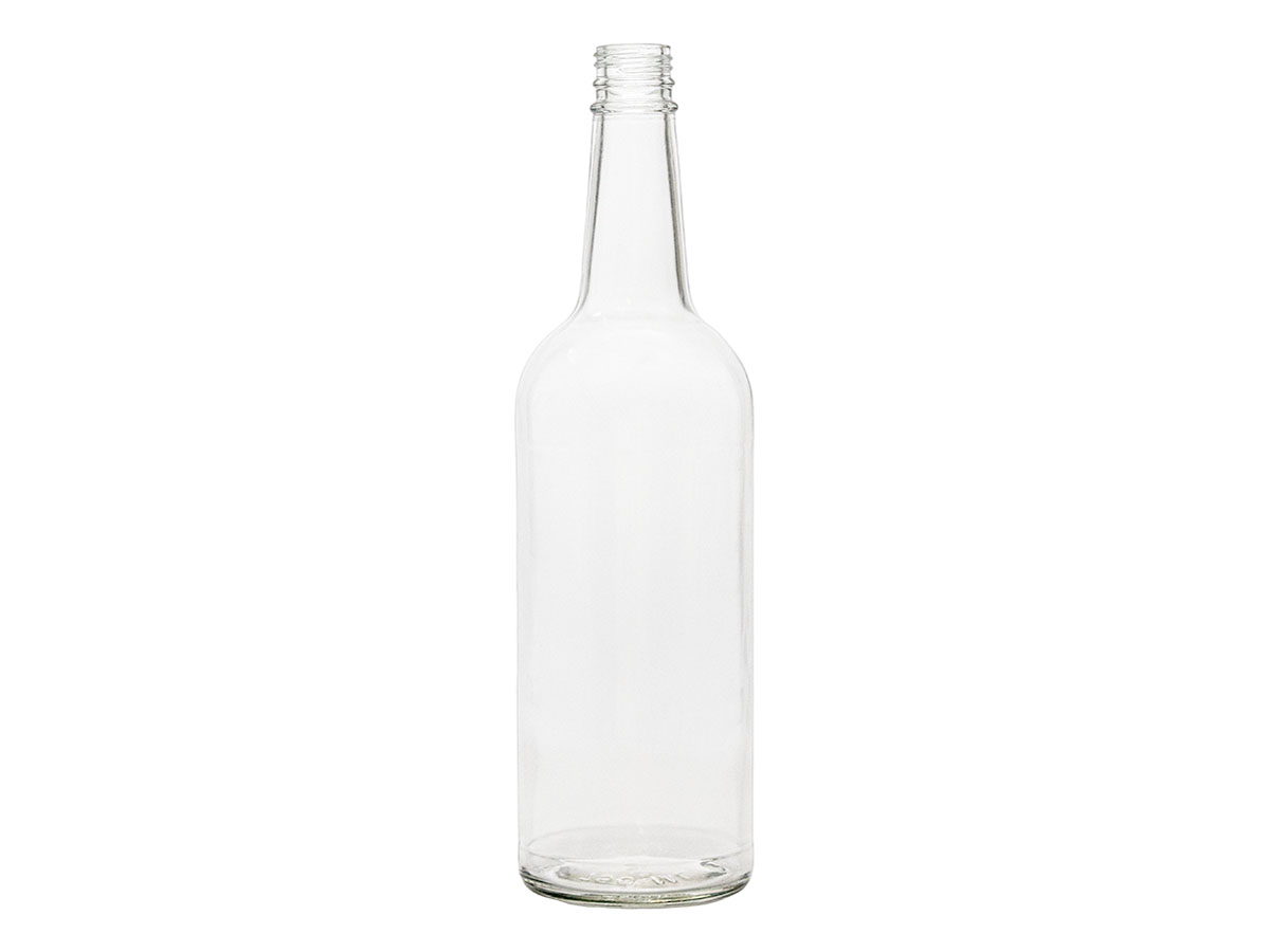 750 mL, 28mm TE Finish, Flint, Bottles, Glass, Liquor Style Round