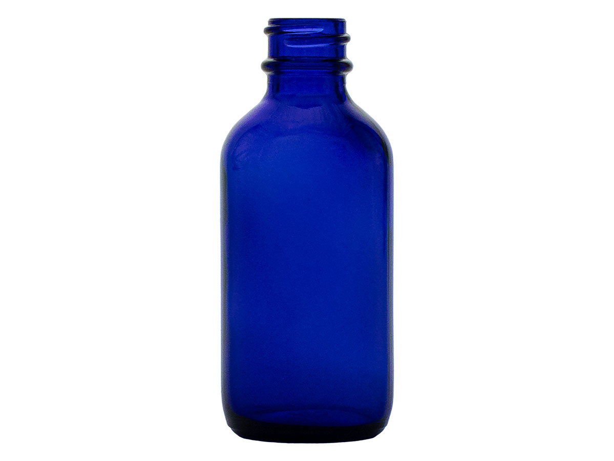 2 oz., 20/400 Finish, Cobalt Blue, Bottles, Glass, Boston Round