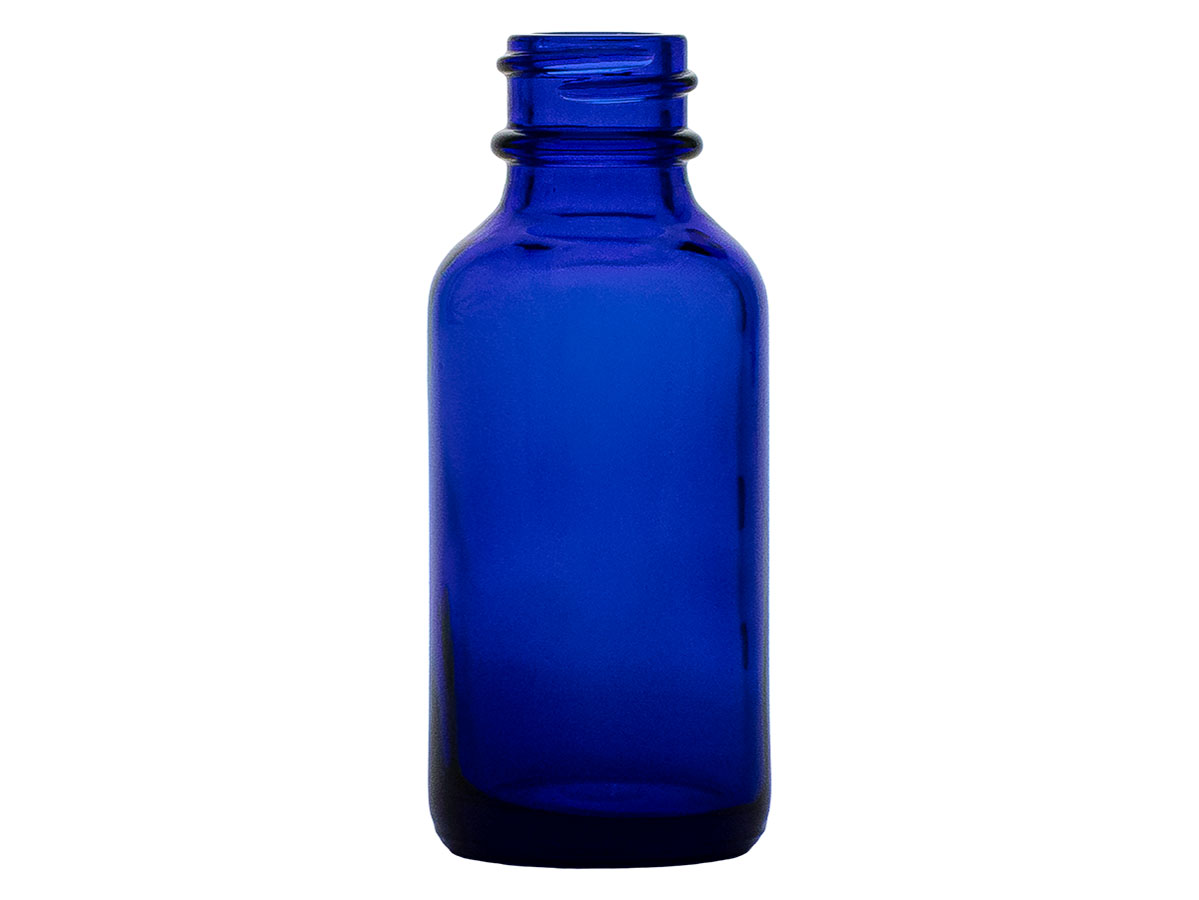 1 oz., 20/400 Finish, Cobalt Blue, Bottles, Glass, Boston Round
