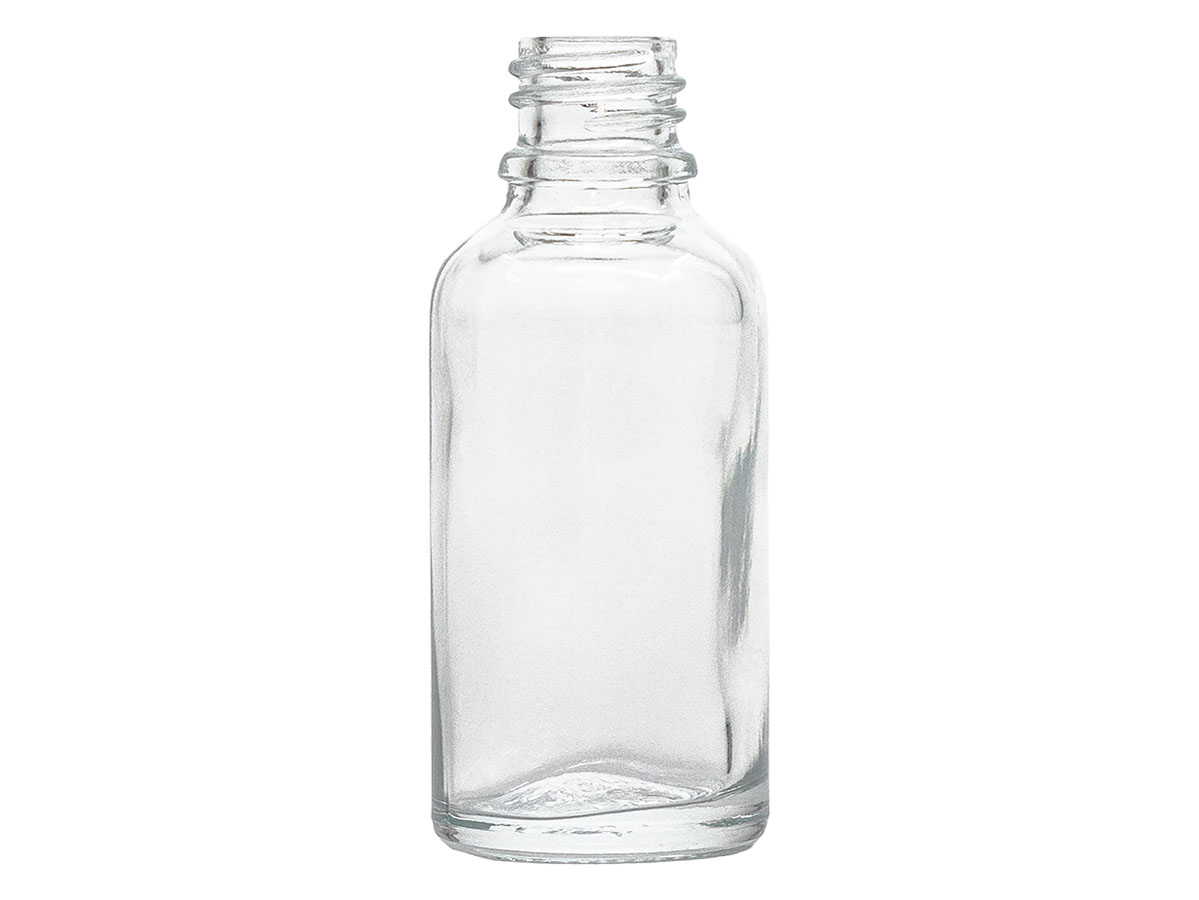 30 mL, 18mm TE Finish, Flint, Bottles, Glass, Boston Round