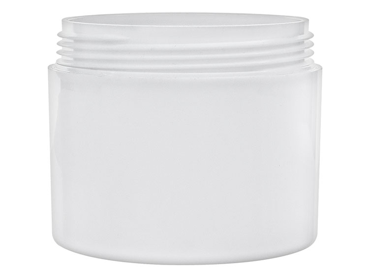5 oz., 70mm Finish, White, Jars, PP, Double Wall Round, Square Base