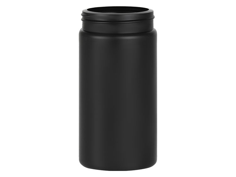 13 oz., 63/485 Finish, Black, Jars, HDPE, Single Wall Round