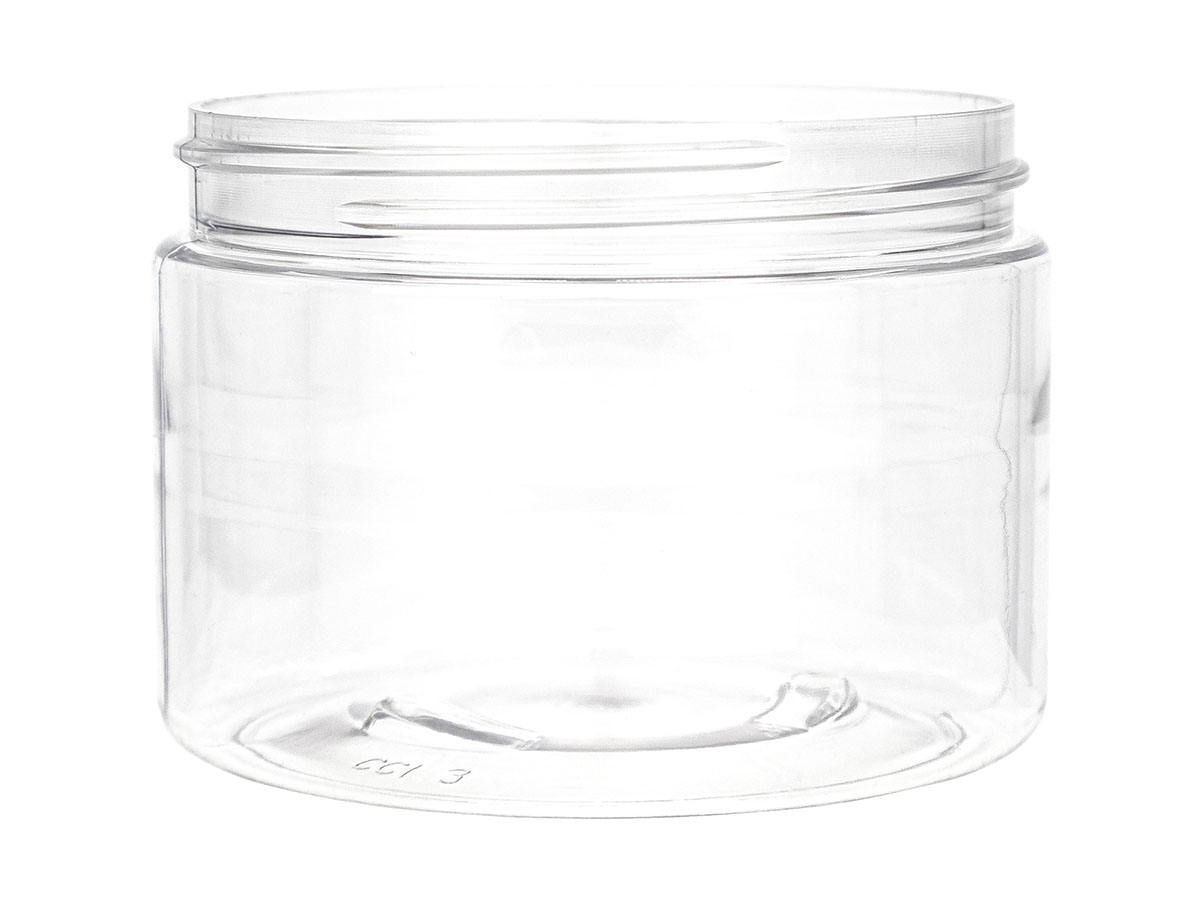16 oz., 89/400 Finish, Clear, Jars, PET, Straight Sided, Single Wall Round