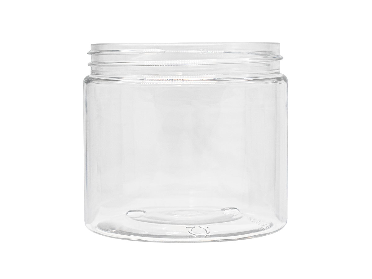16 oz., 89/400 Finish, Clear, Jars, PET, Straight Sided, Single Wall Round