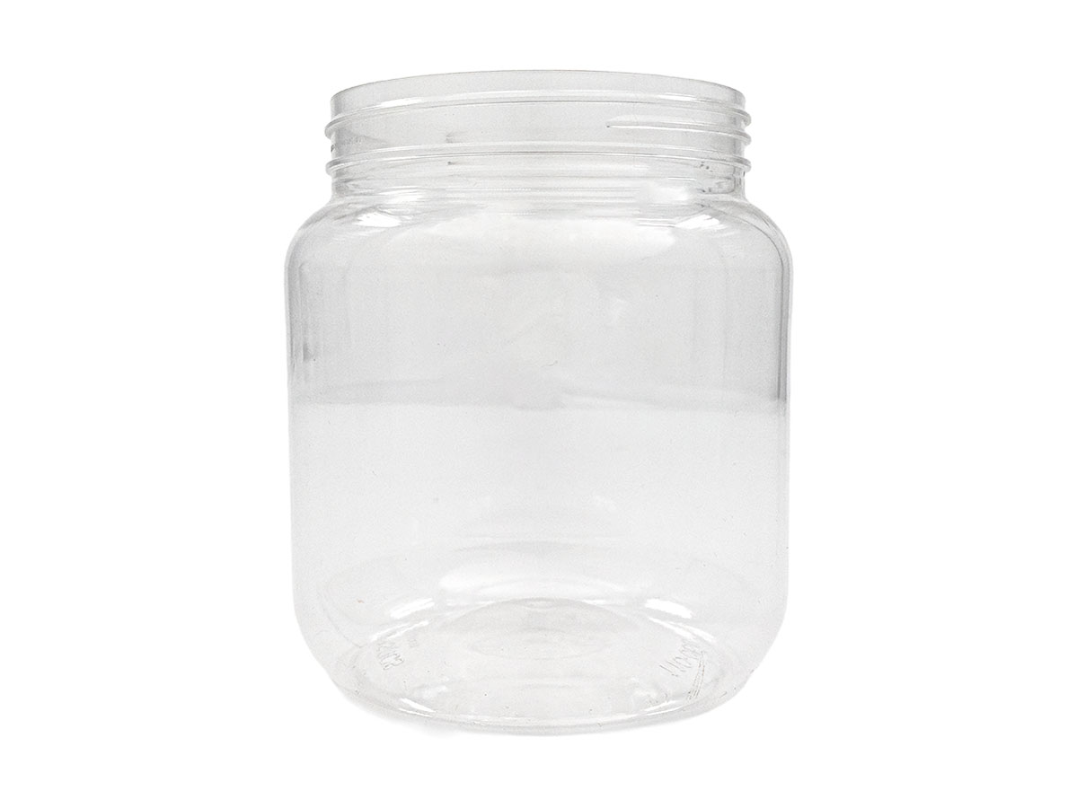 54 oz., 110/400 Finish, Clear, Jars, PET, Single Wall Round
