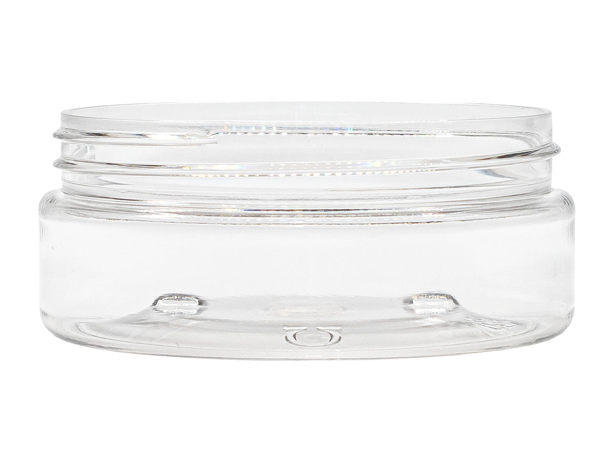 6 oz., 89/400 Finish, Clear, Jars, PET, Straight Sided, Single Wall Round, Low Profile