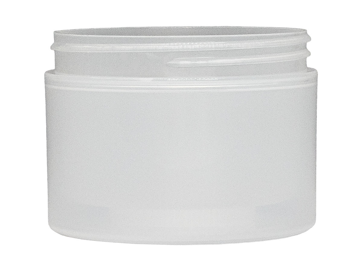 8 oz., 89/400 Finish, Natural, Jars, PP, Double Wall Round, Square Base