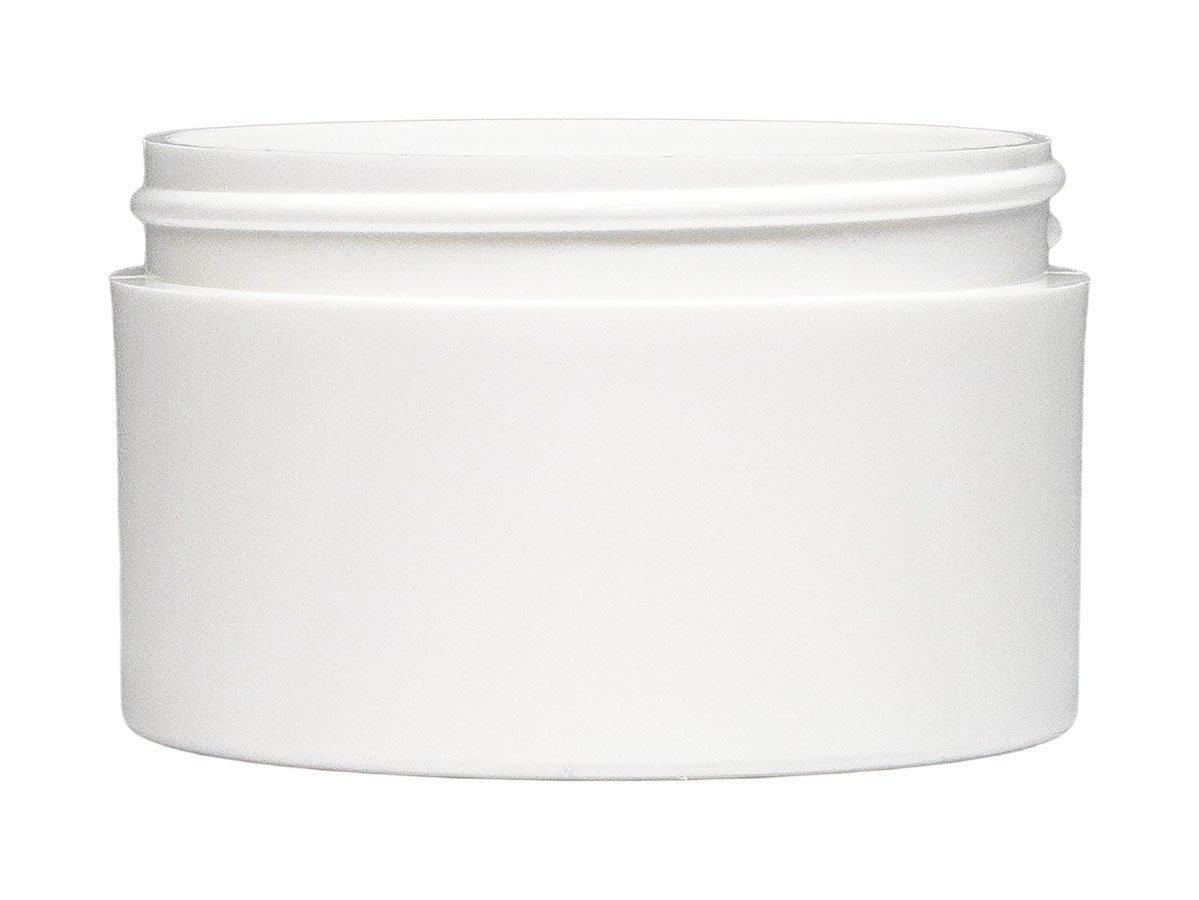 3 oz., 70/400 Finish, White, Jars, PET, Thick Wall Round