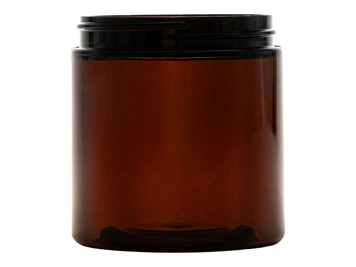 8 oz., 70/400 Finish, Amber, Jars, PET, Straight Sided, Single Wall Round
