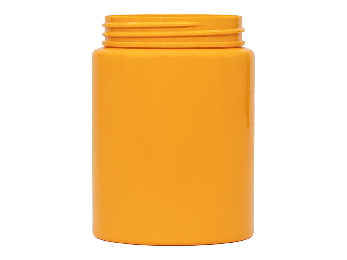 9 oz., 63/400 Finish, Orange, Jars, PET, Single Wall Round, Label Panel