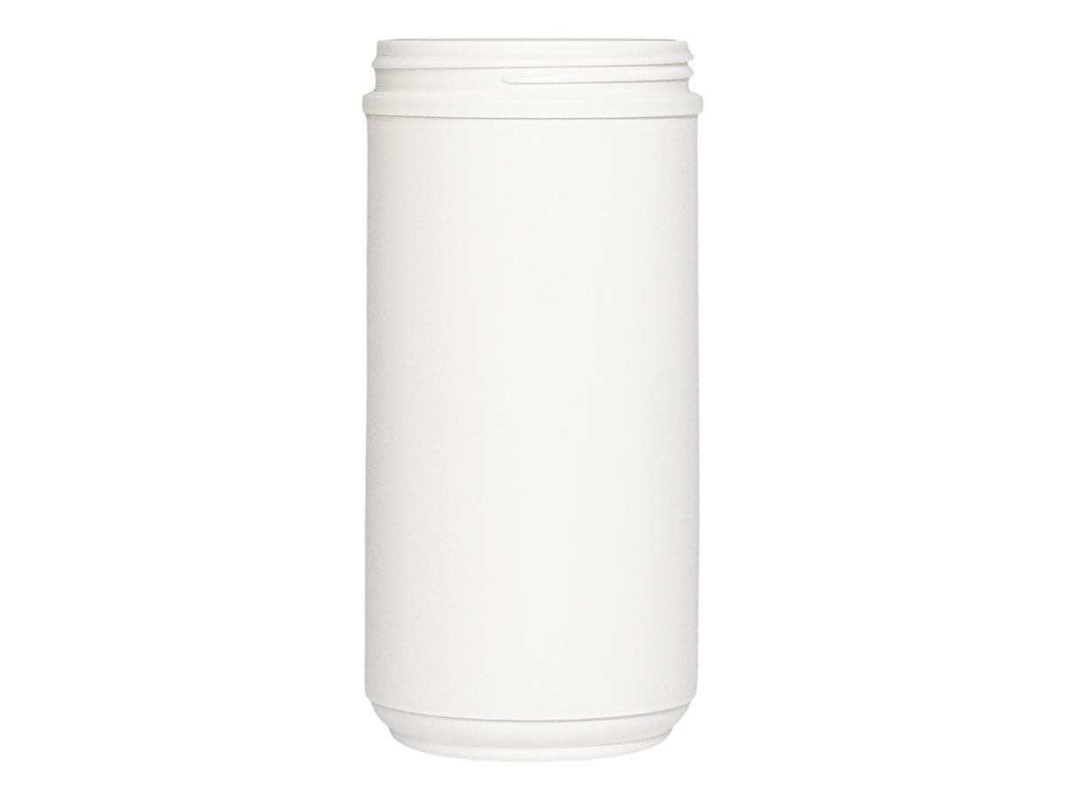 32 oz., 89/400 Finish, White, Jars, HDPE, Single Wall Round, Label Panel