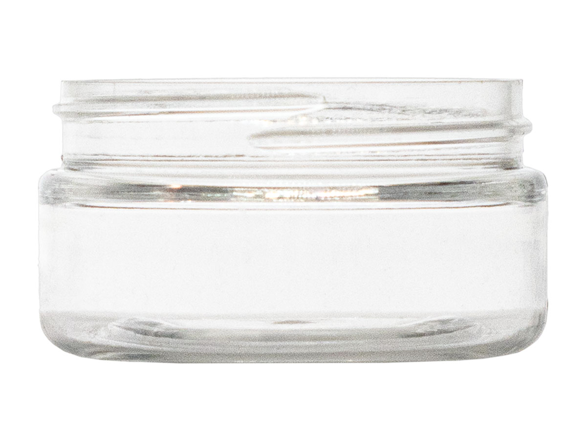 2 oz., 58/400 Finish, Clear, Jars, Pet, Straight Sided, Single Wall Round, Low Profile
