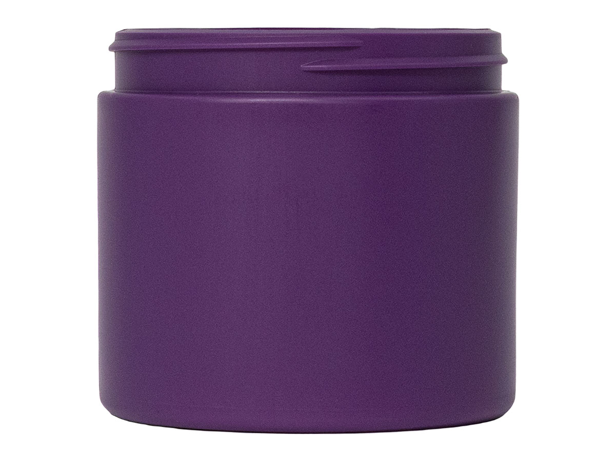 16 oz., 89/400 Finish, Purple, Jars, HDPE, Single Wall Round, Label Panel
