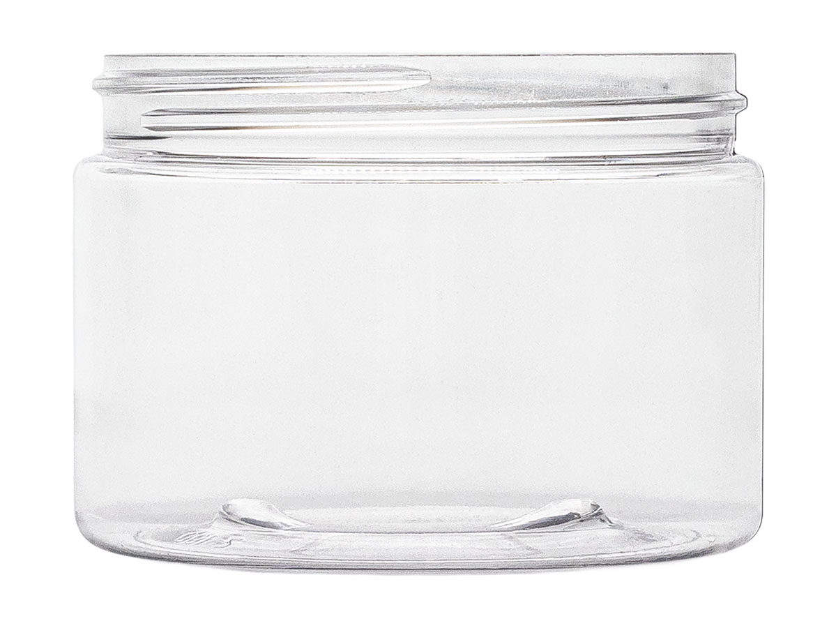 12 oz., 89/400 Finish, Clear, Jars, PET, Single Wall Round, Label Panel