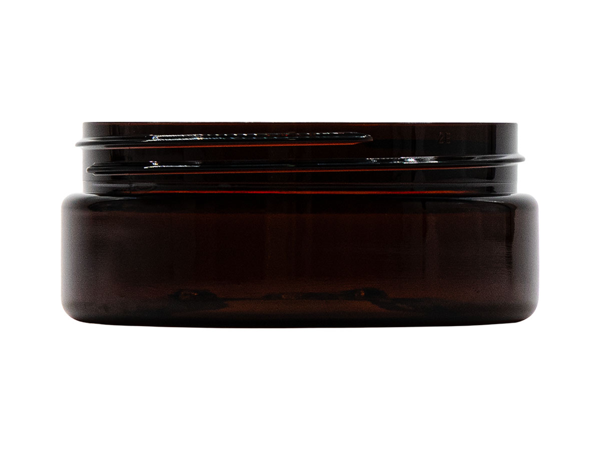 6 oz., 89/400 Finish, Amber, Jars, Pet, Straight Sided, Single Wall Round, Low Profile