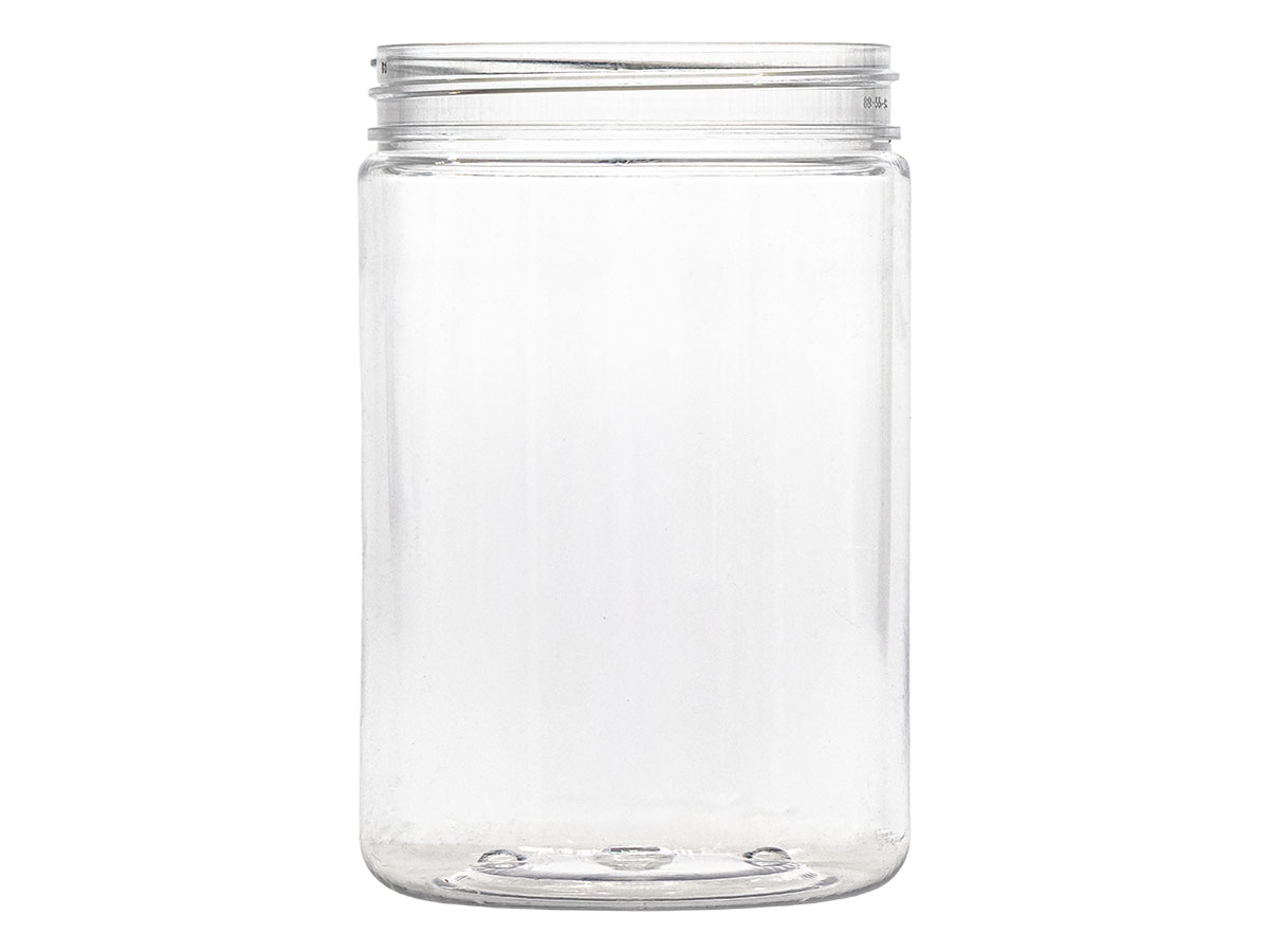25 oz., 89/400 Finish, Clear, Jars, Pet, Straight Sided, Single Wall Round