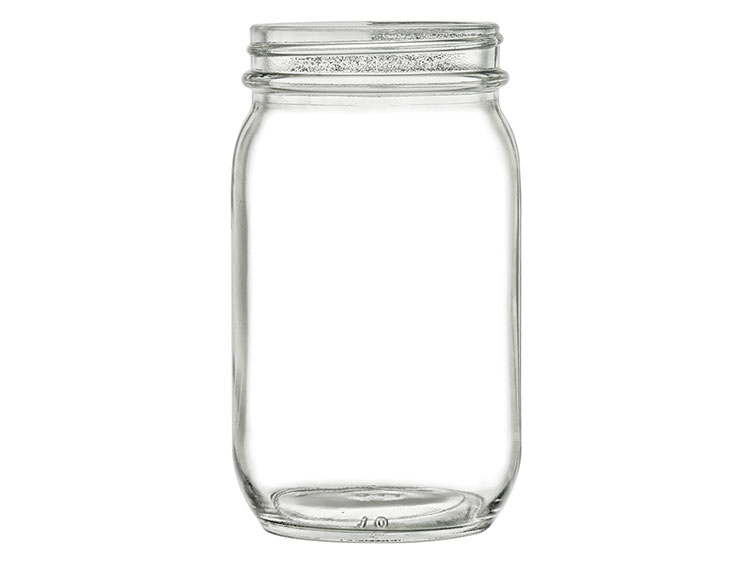 14 oz., 70/400 Finish, Flint, Jars, Glass, Mason Style Rounded