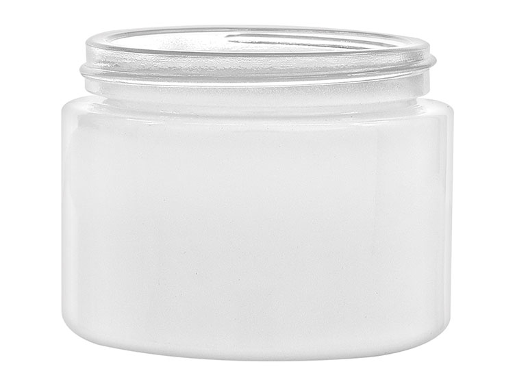50 mL, 58/400 Finish, White, Jars, Glass, Round, Spray Coated