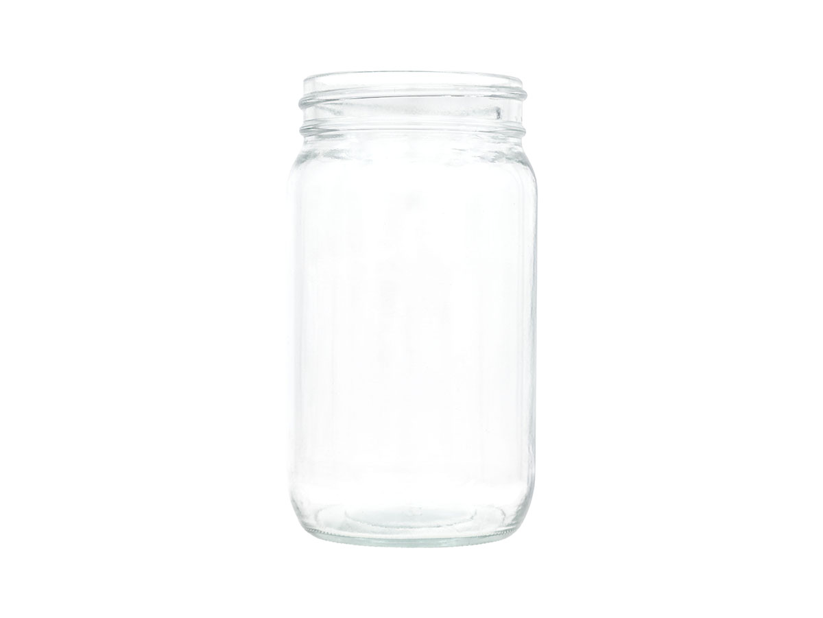 16 oz., 70/450 Finish, Flint, Jars, Glass, Round