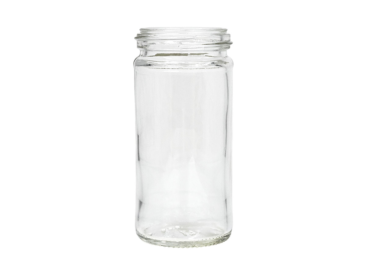 4 oz., 48/485 Finish, Flint, Jars, Glass, Spice Style Cylinder Round