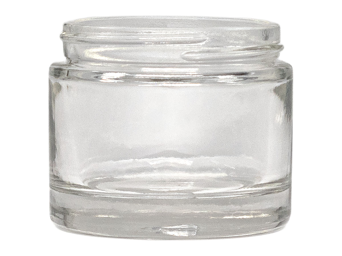 2 oz., 58/400 Finish, Flint, Jars, Glass, Thick Wall Round