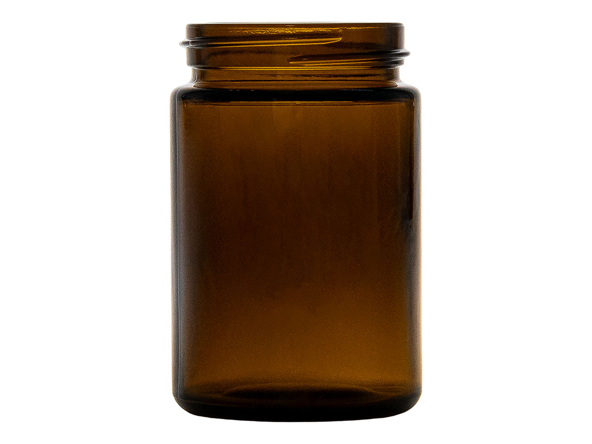 100 mL, 48/400 Finish, Amber, Jars, Glass, Round
