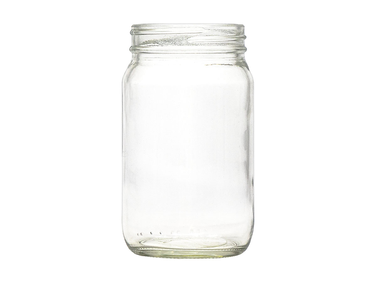 8 oz., 58/400 Finish, Flint, Jars, Glass, Cylinder Round