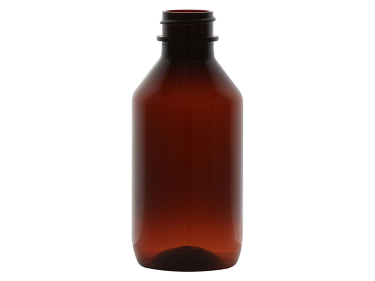 4 oz., 24/400 Finish, Amber, Bottles, PET, Modified Round