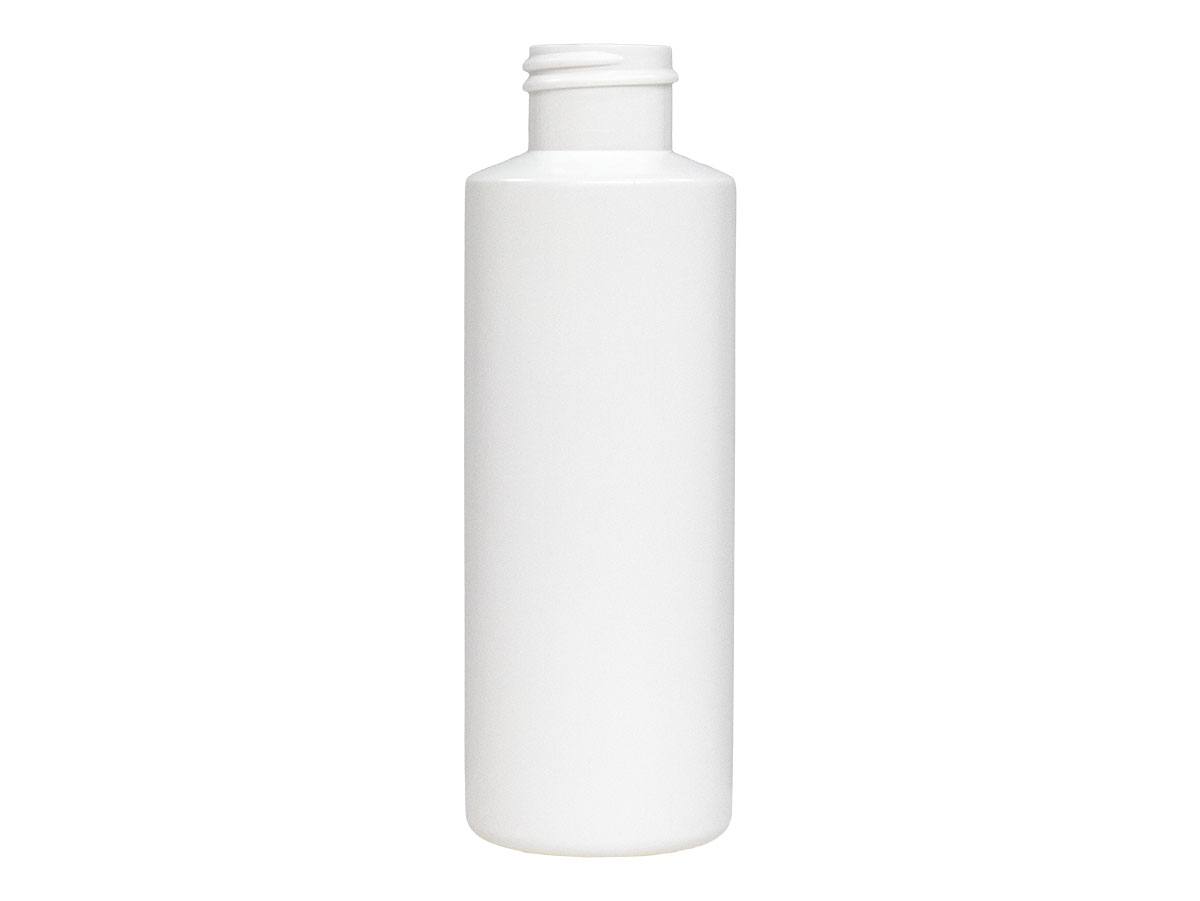 4 oz., 24/410 Finish, White, Bottles, HDPE, Cylider Round