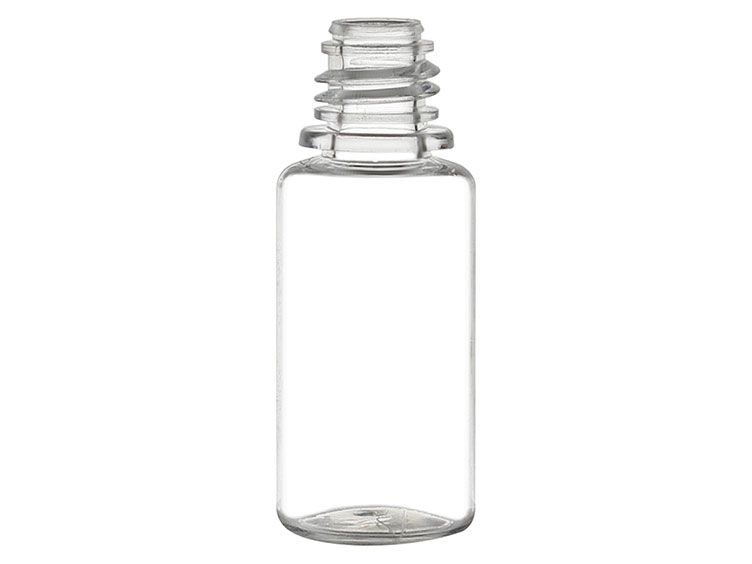 10 mL, 13mm Finish, Clear, Plastic Bottles, Cylinder Round, W/ Tincture