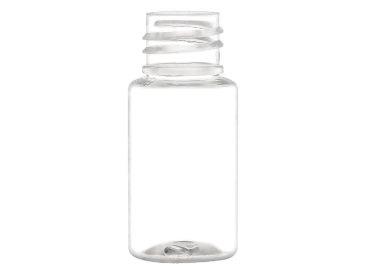 15 mL, 18/410 Finish, Clear, Plastic Bottles, Cylinder Round, Tincture Ring