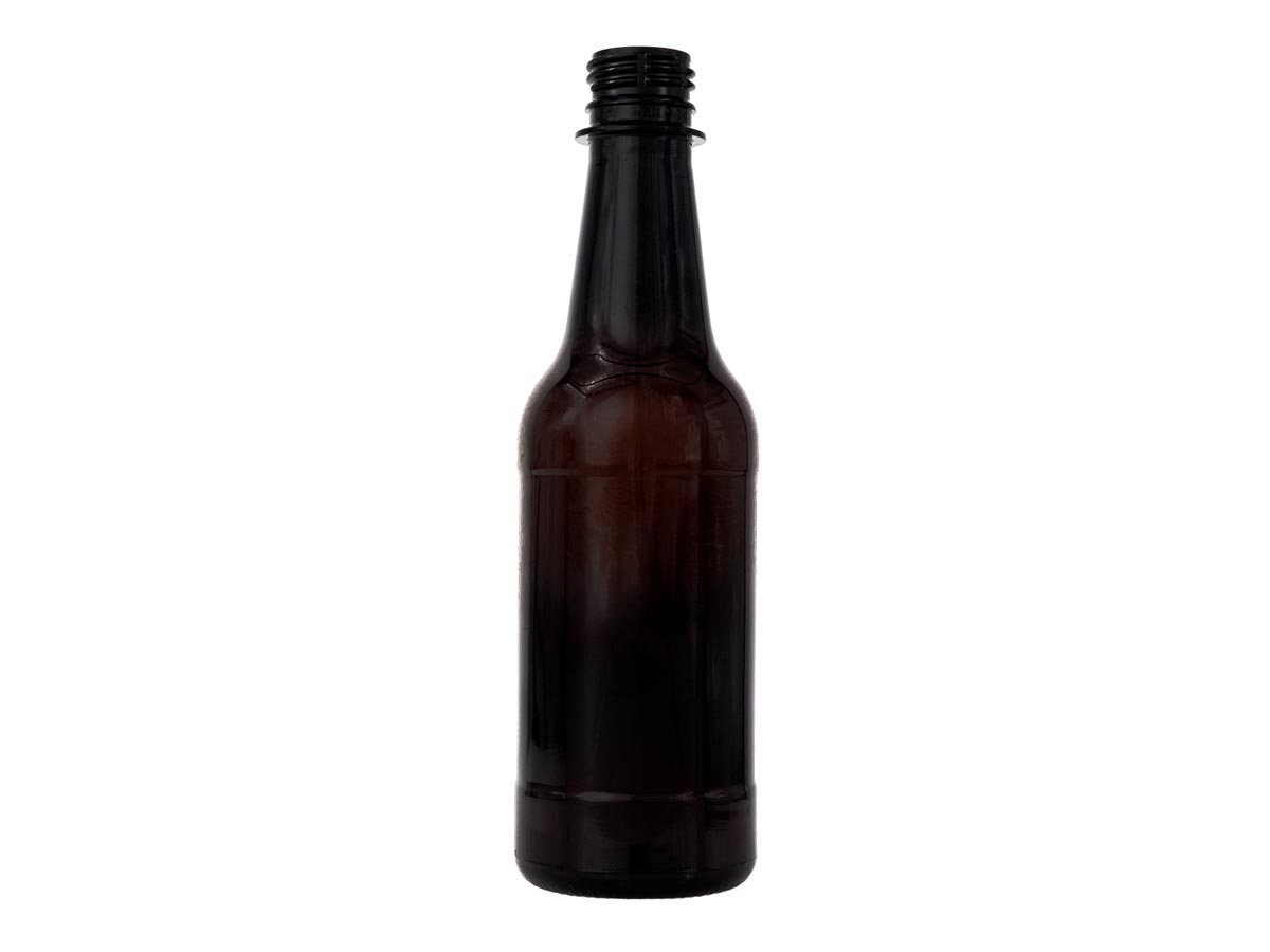 12 oz., 28mm TE Finish, Amber, Bottles, PET, Beverage Style Round