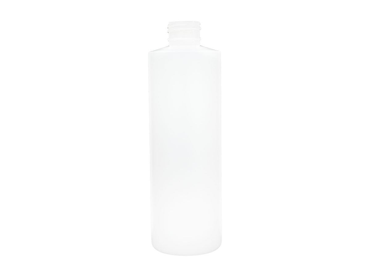 8 oz., 24/410 Finish, Natural, Bottles, HDPE, Cylinder Round