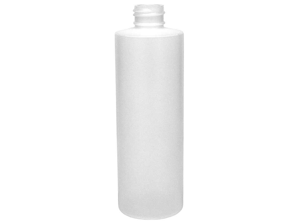 8 oz., 24/410 Finish, Natural, Bottles, HDPE, Cylinder Round