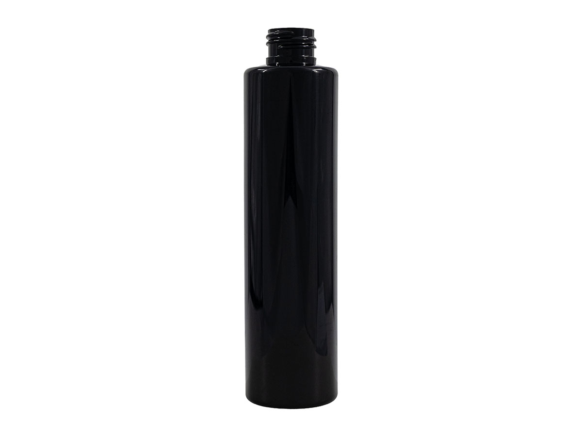 8 oz., 24/410 Finish, Black, Bottles, PET, Cylinder Round