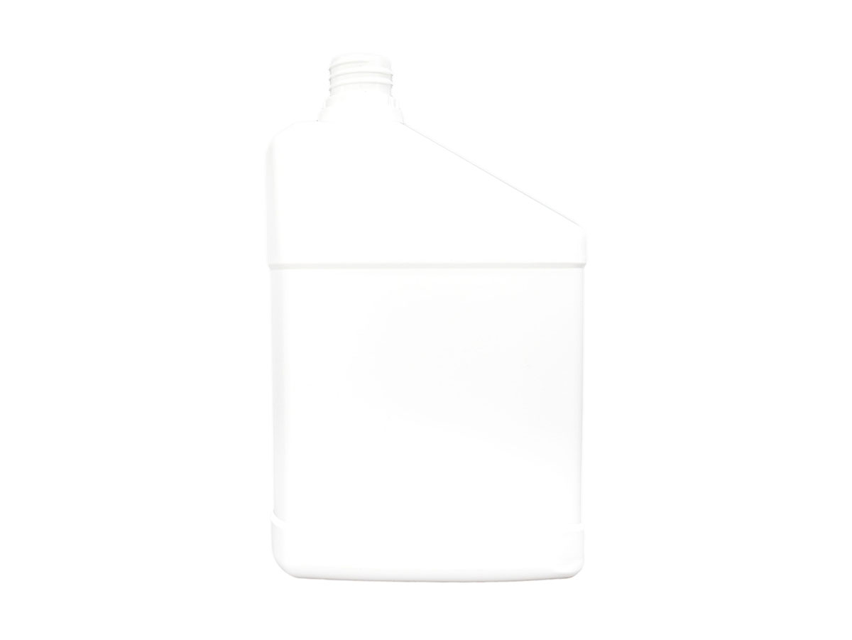 32 oz., 28mm Finish, White, Bottles, HDPE, Oblong, Label Panel