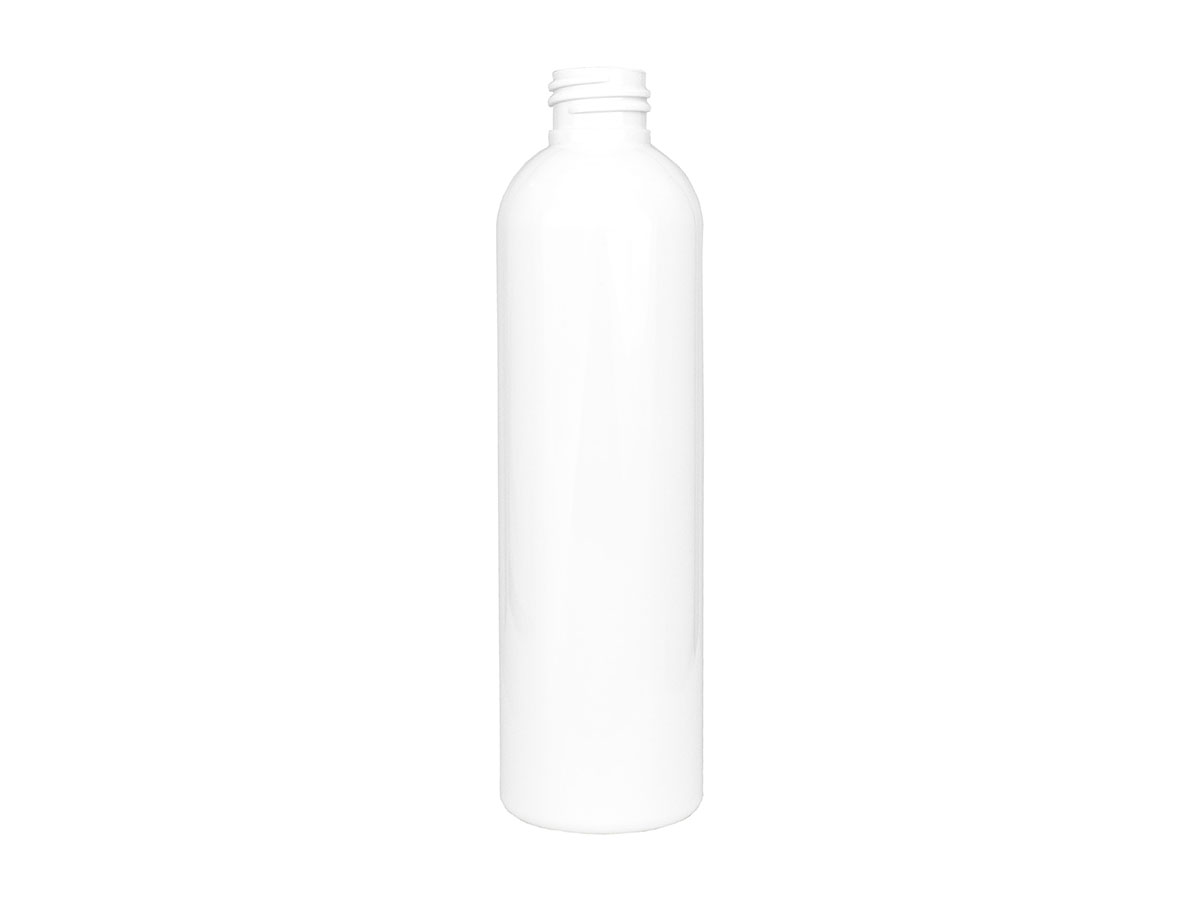 8 oz., 24/410 Finish, White, Bottles, PET, Bullet