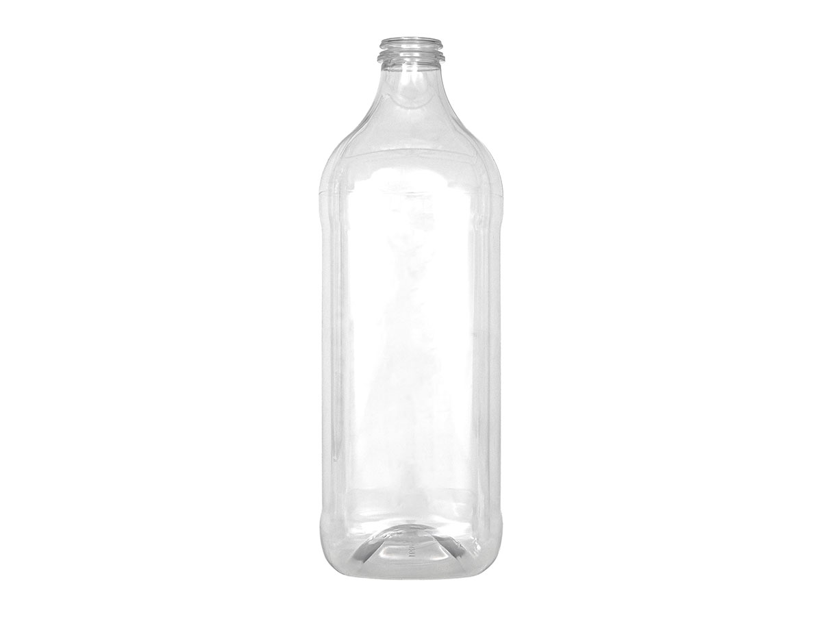 1.5 Liter, 32mm Finish, Clear, Bottles, PET, Tall Square, Olive Oil Style, Label Panel