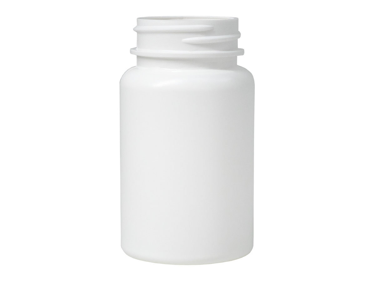100 cc, 38/400 Finish, White, Bottles, HDPE, Round Packer