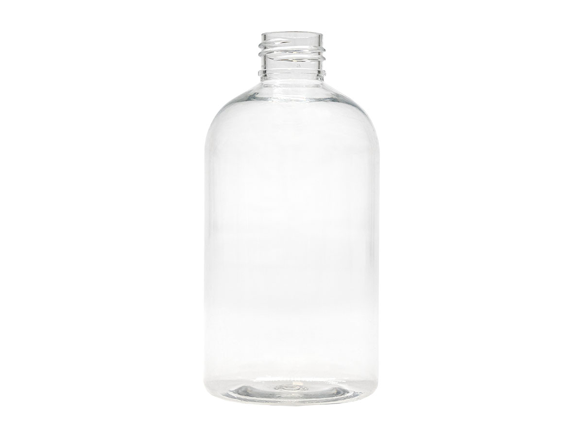 8 oz., 24/410 Finish, Clear, Bottles, PET, Boston Round