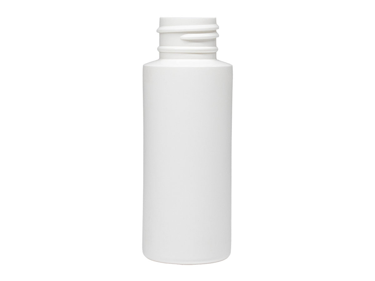 2 oz., 24/410 Finish, White, Bottles, HDPE, Cylinder Round