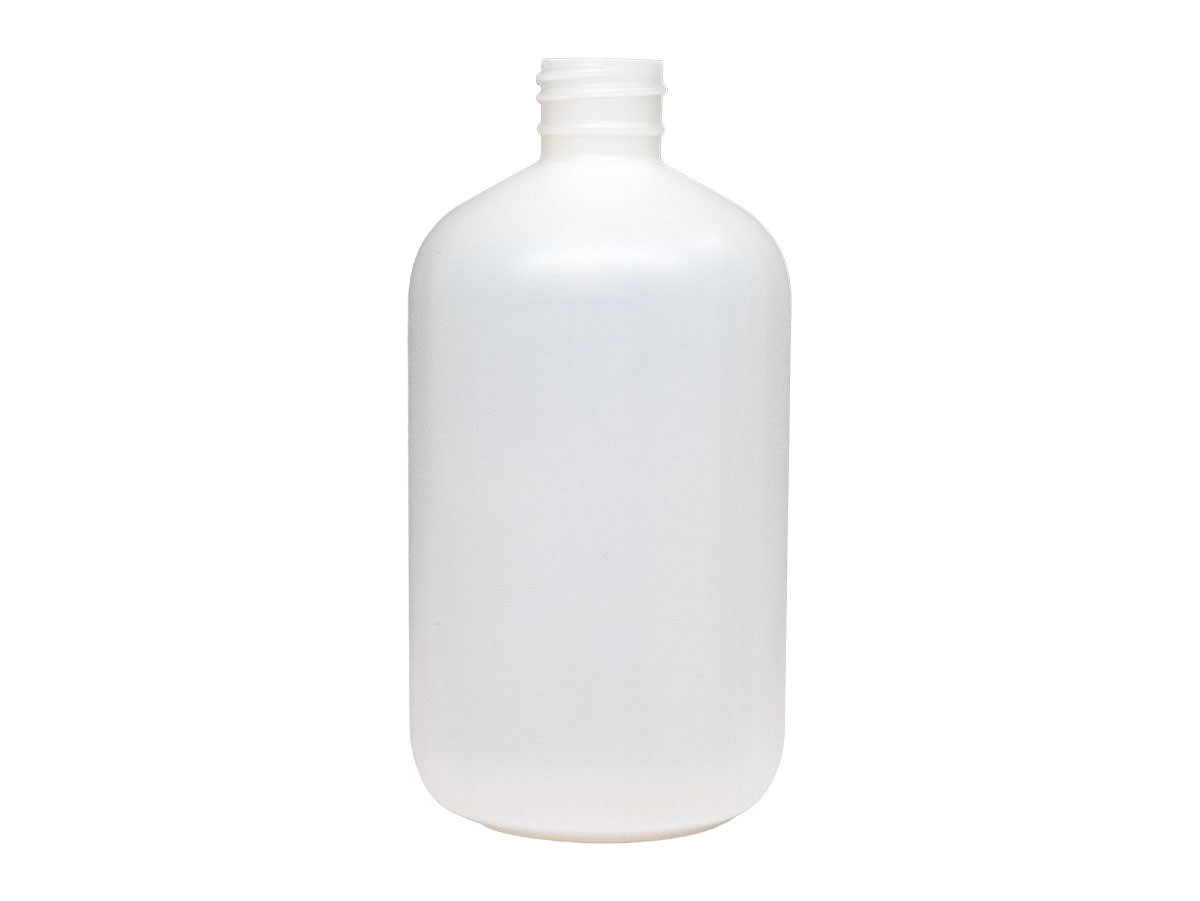 16 oz., 28/410 Finish, Natural, Bottles, HDPE, Boston Round